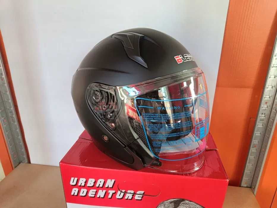 Kask motocyklowy otwarty BLENDA czarny mat BLEXX rozmiar L