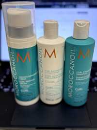 Zestaw kosmetyków morrocanoil krem sampon odzywka do włosów kręconych