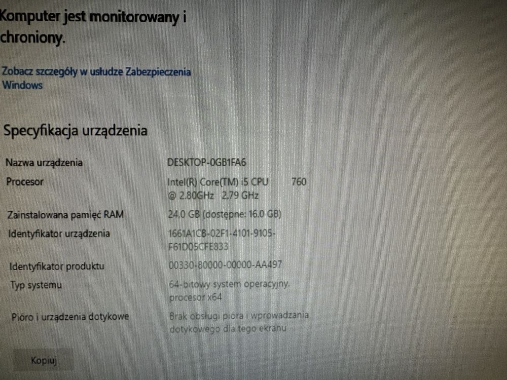 komputer stacjonarny monitor mysz klawiatura głośniki