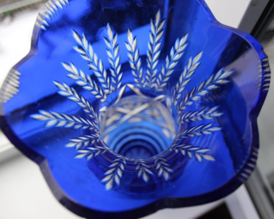 Продам редкую вазу-синий хрусталь, Чехословакия, Киев