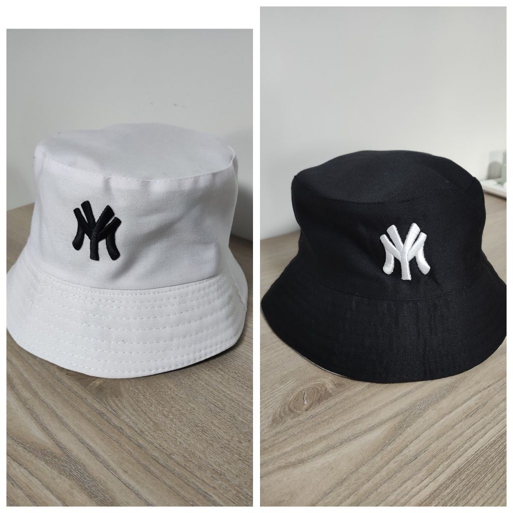 nowa dwustronna czapka kapelusz młodzieżowa NY jk new era czarna biała