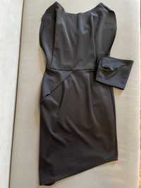 Elegancka sukienka czarna midi* Sukienka wyszczuplająca, wizytowa