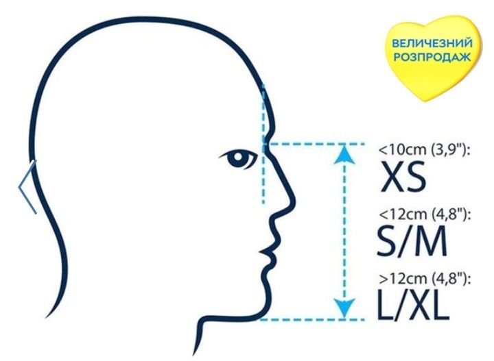 Маска для снорклинга голубой XS