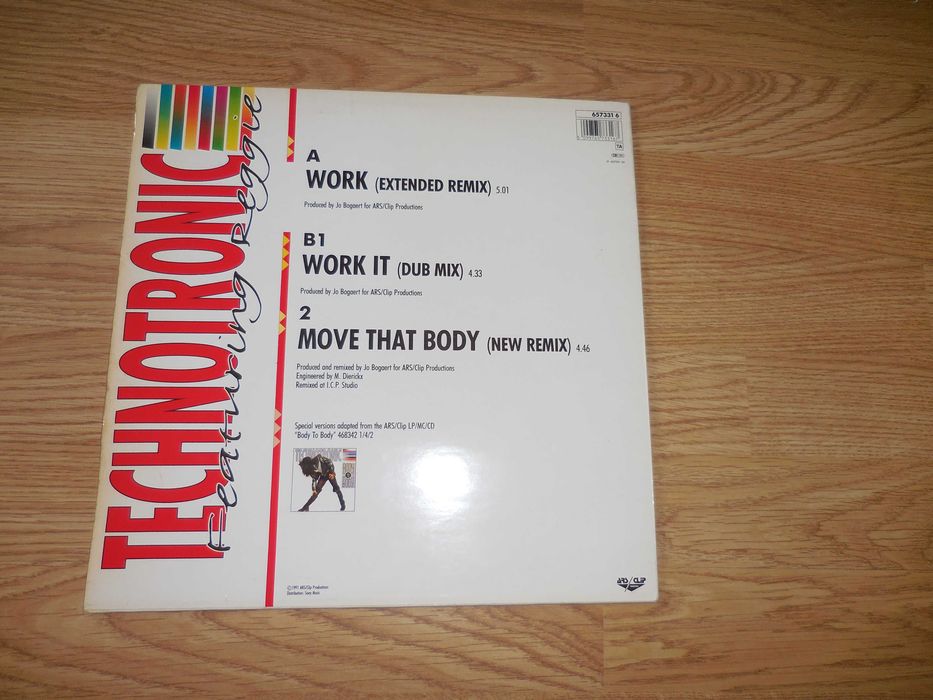 TECHNOTRONIC feat. REGGIE 'Work'. - MAXI - winylowy