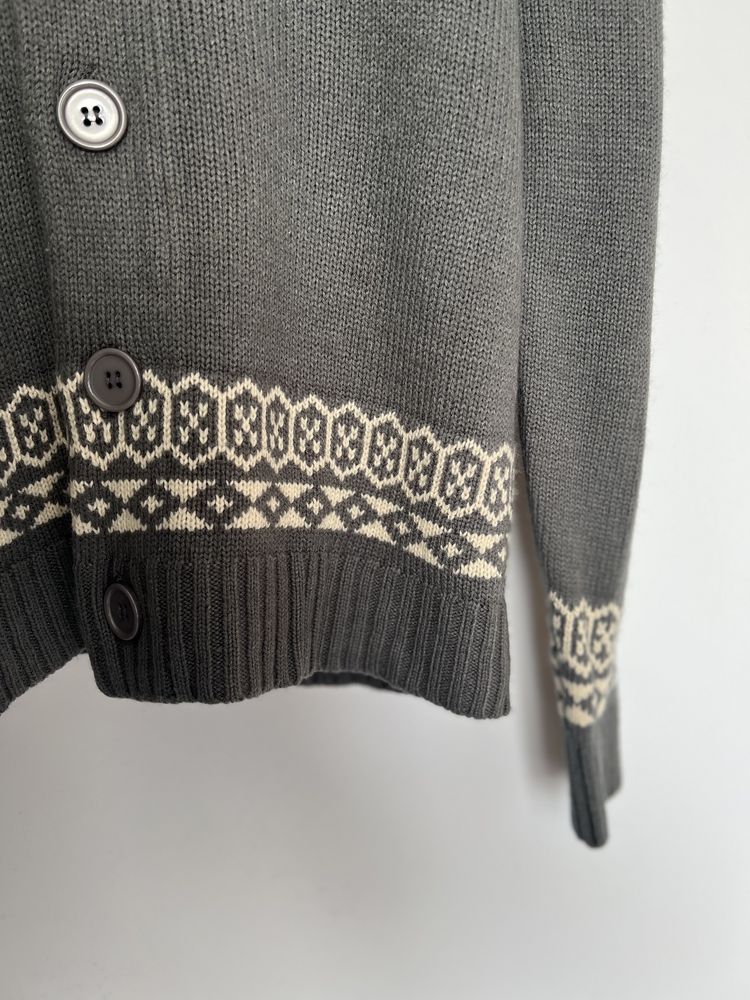 Sweter meski rozpinany scandi z wełną szary