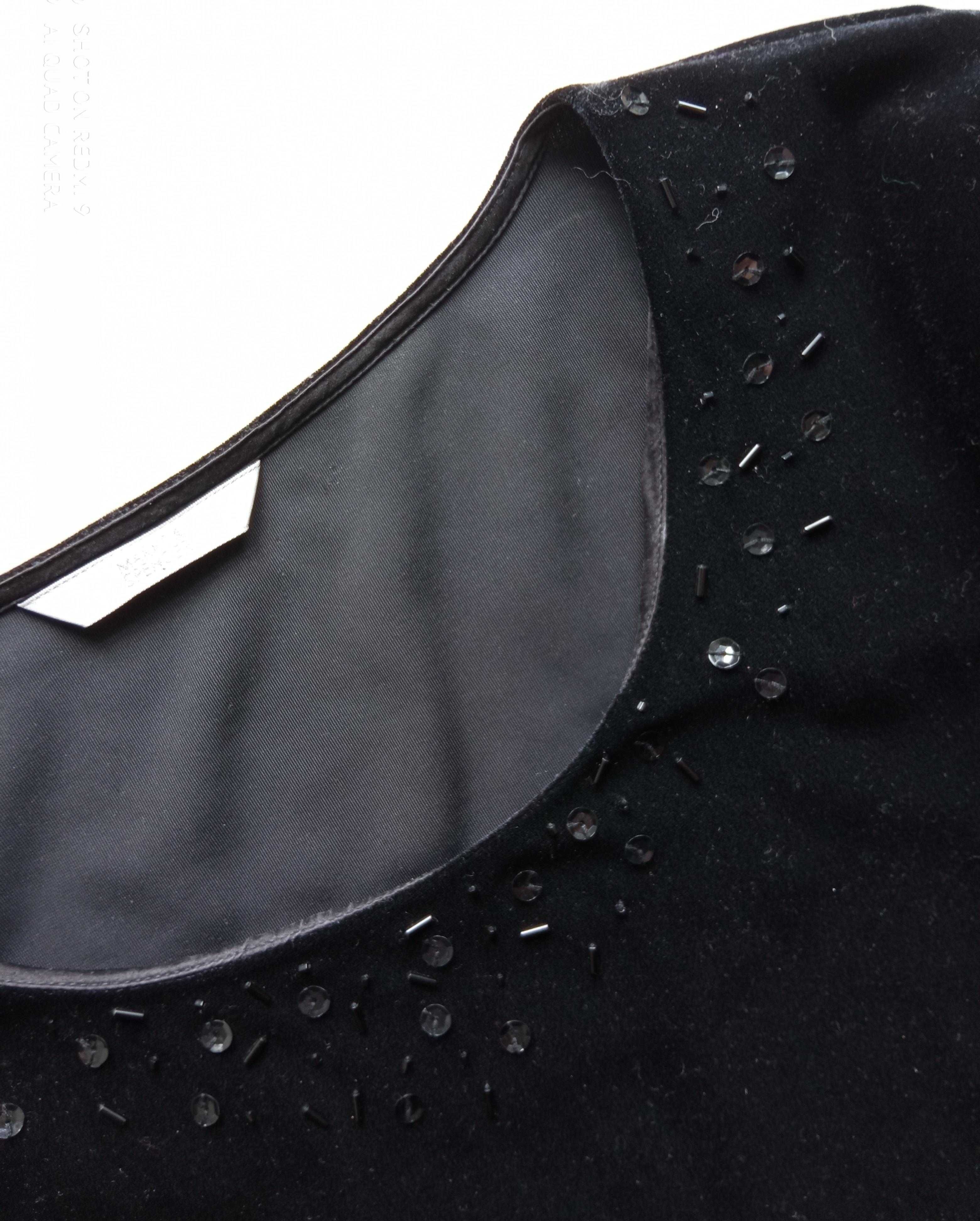 Marks & Spencer czarn bluzka tunika aksamit plusz 18 40 50 pachy 120cm