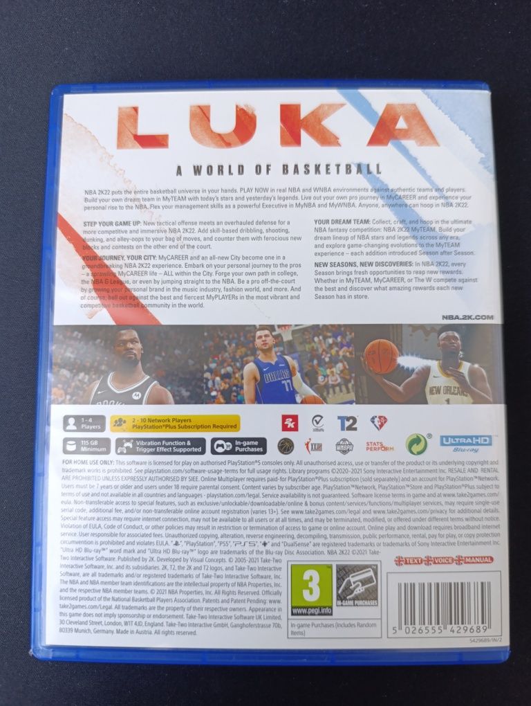 Gra NBA2K22 na konsole PS5