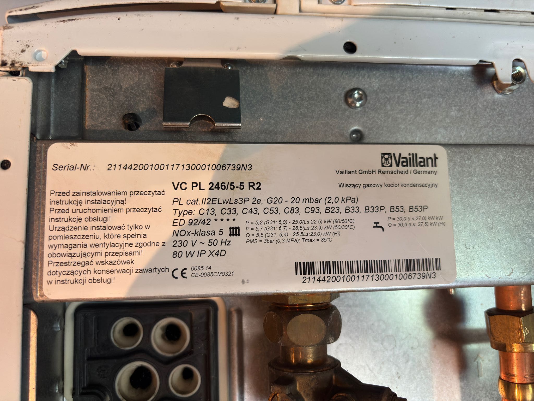 VAILLANT EcoTec PLUS VC PL 246/5-5 + kocioł VIH R 150/6 B + Akcesoria