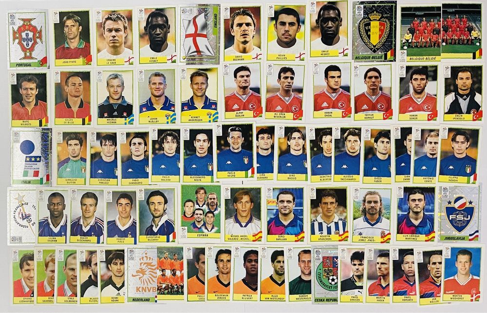 Стикеры Panini Чемпионат Мира 1998, Евро 1996, Евро 2000