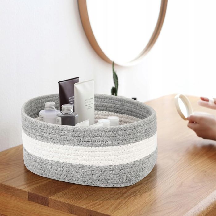 bigo zestaw 3 koszy do przechowywania z liny na zabawki