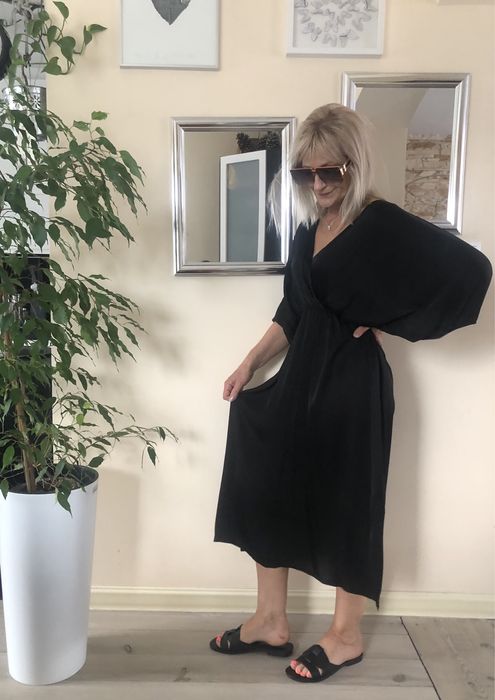 Sukienka maxi midi wloska retro kroj nietoperz nowa z metka