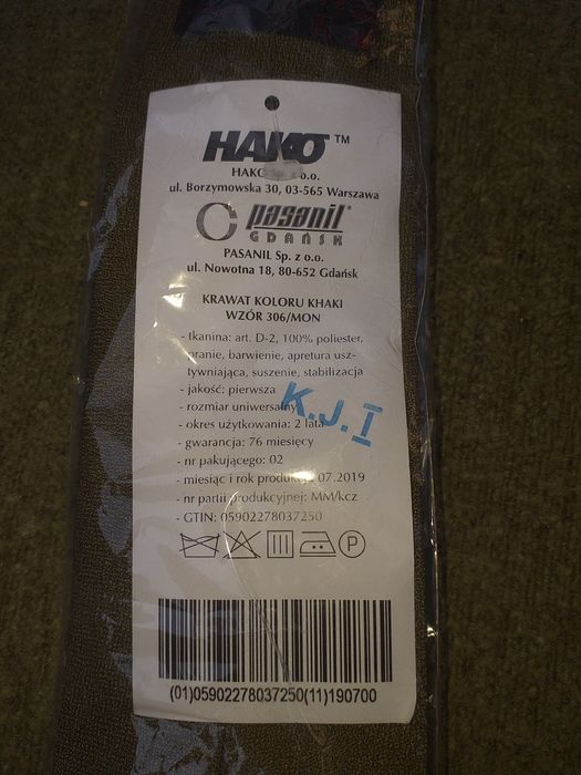 Krawat wojskowy wz.306/MON,militaria,WP,LWP,PRL,moda,krawaty
