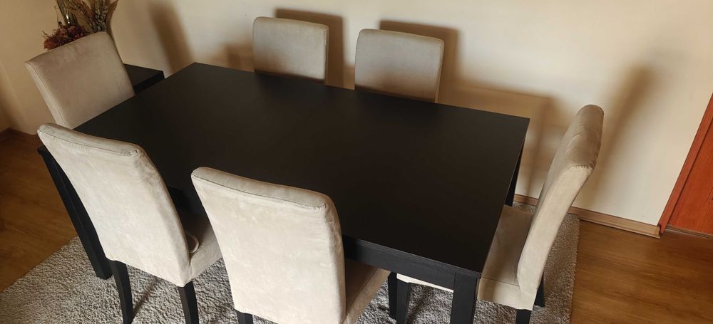 Krzesło Komplet Krzeseł Ikea 6 Sztuk Jak Nowe Transport Wenge Beż!!!