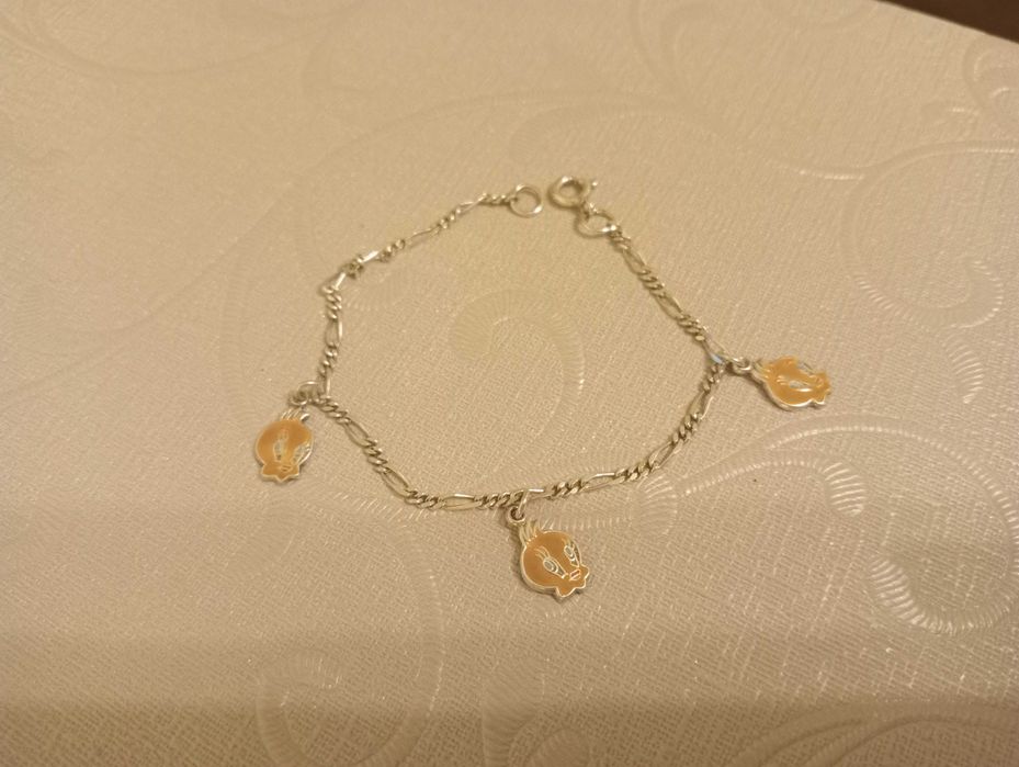 Pulseira prata Tweety