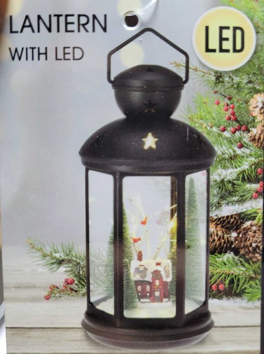 Lampion świąteczny z oświetleniem LED 42 x 21 cm Boże Narodzenie