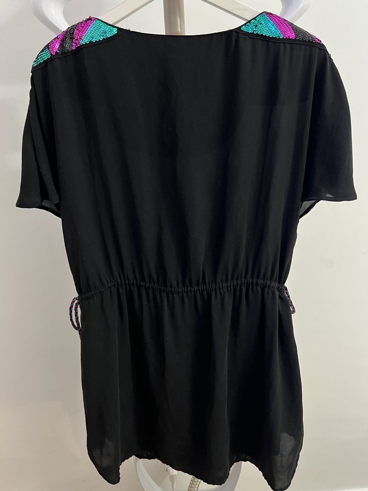 Czarna sukienka z cekinami S M 36 38