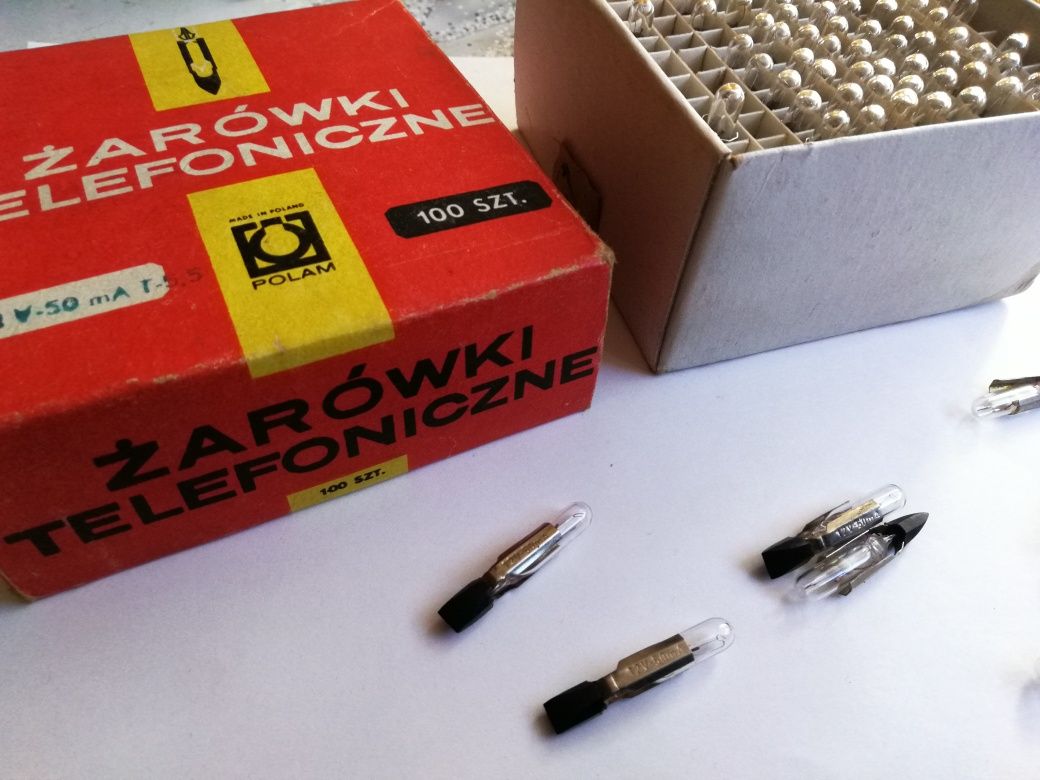 Stare żarówki telefoniczne 12v 50mA T 5,5 POLAM żarówka kontrolka PRL