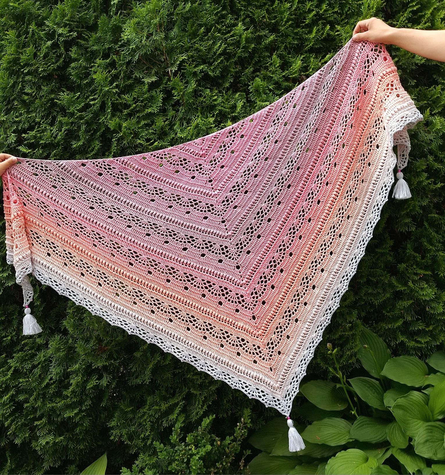 Chusta szydełko handmade pareo szal