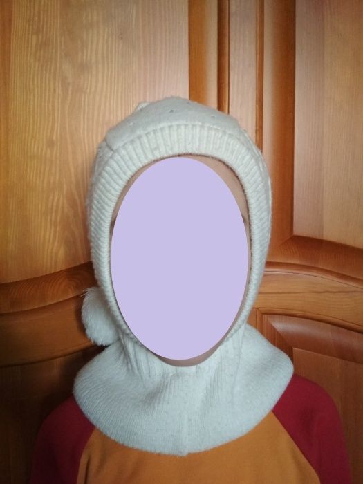 Демисезонная шапка-шлем девочке Олта на обхват головы 48-50 см