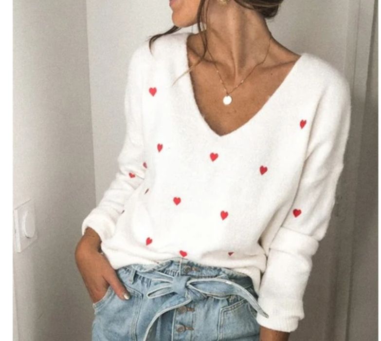 Sweter sweterek w serduszka