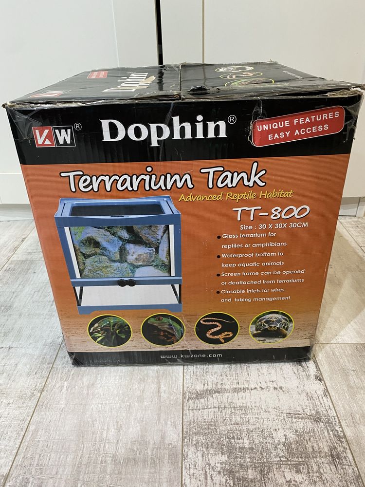 KW Dolphin Terrarium zestaw plus przewod grzejny 15W Nowe 30x30x30
