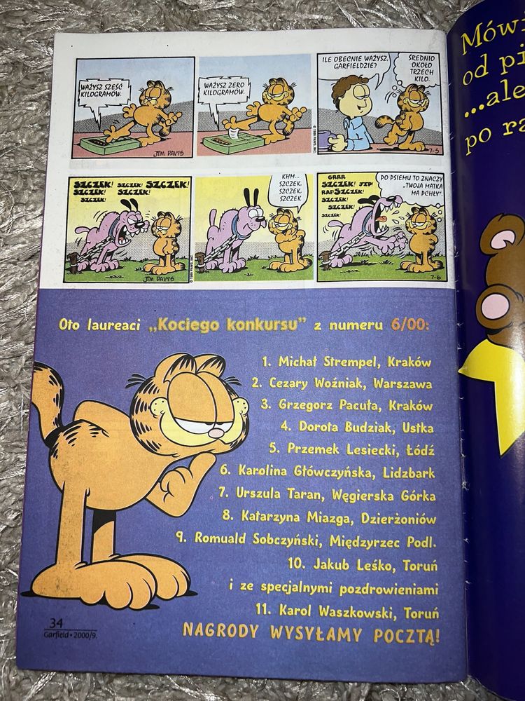 Garfield 9/2000 komiks stan bardzo dobry