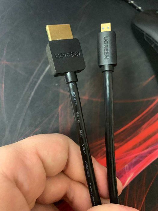Кабель UGreen  Micro HDMI to HDMI 4K 3D - 2 МЕТРА (черный)