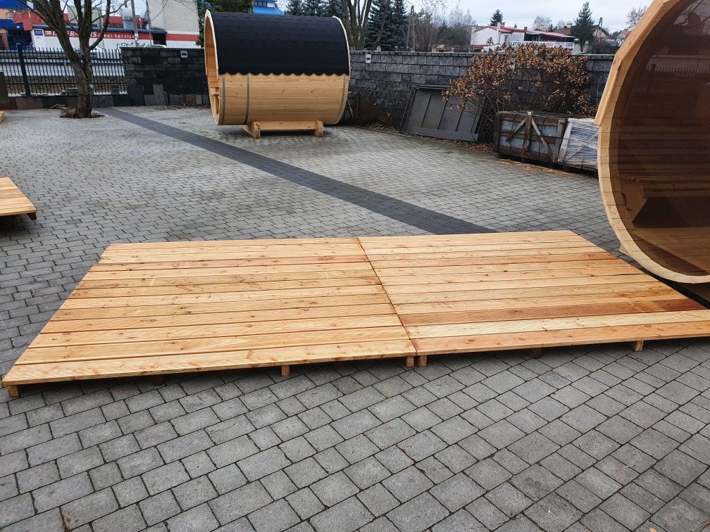 Podest. Blat pod Saunę. Taras deska modrzew. Sauny Łomianki