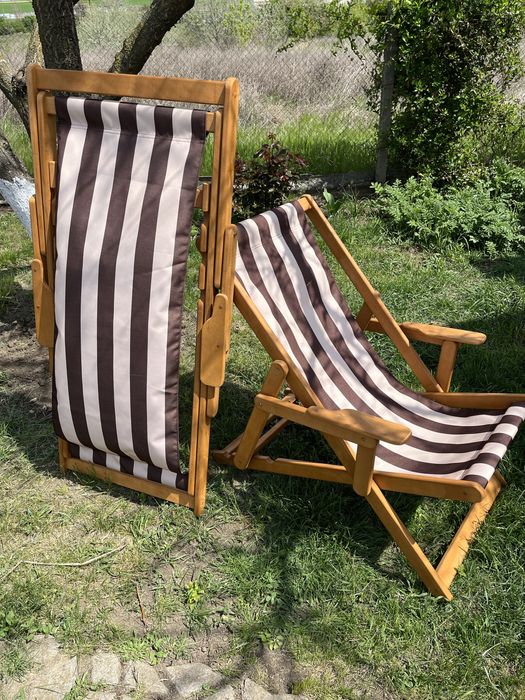 Шезлонг деревянный раскладной кресло лежак