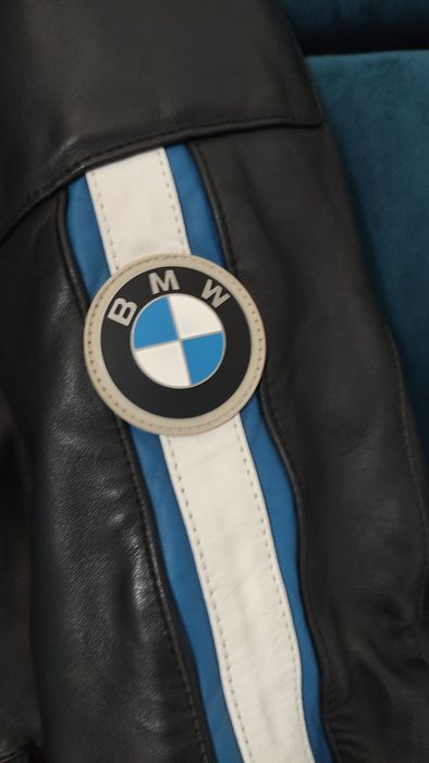Kurtka motocyklowa XL Czarna skórzana BMW męska