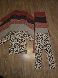 Komplety 5 pak bluzki 5 pak legginsy  prazek matalan r 98/104