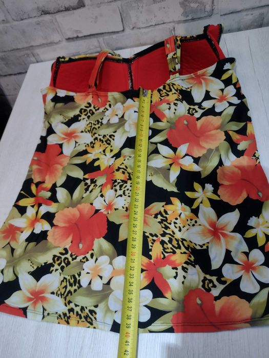 kostium kąpielowy zakryty brzuch tankini 4XL / E marszczenia falbanka