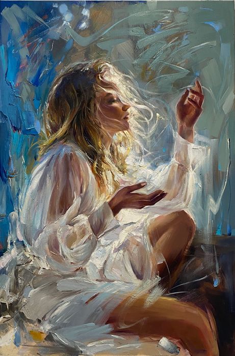 Obraz olejny - „Chwila dla siebie”