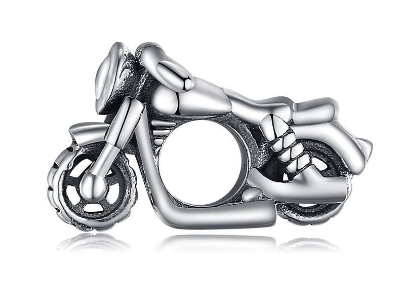 Srebrna Przywieszka Charms Motocykl Motor Motobike New49