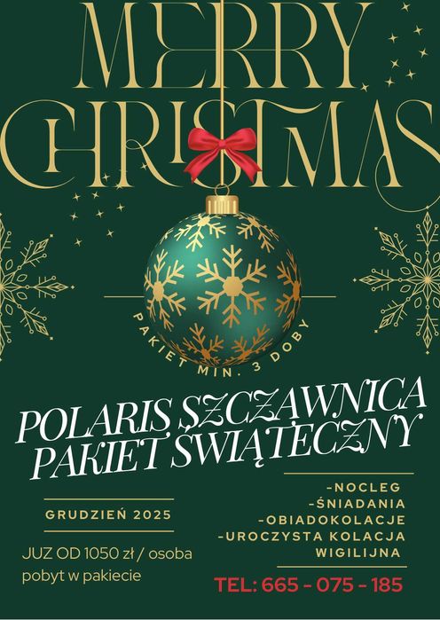 Pakiet  Boże Narodzenie - Sylwester / NOCLEG Szczawnica