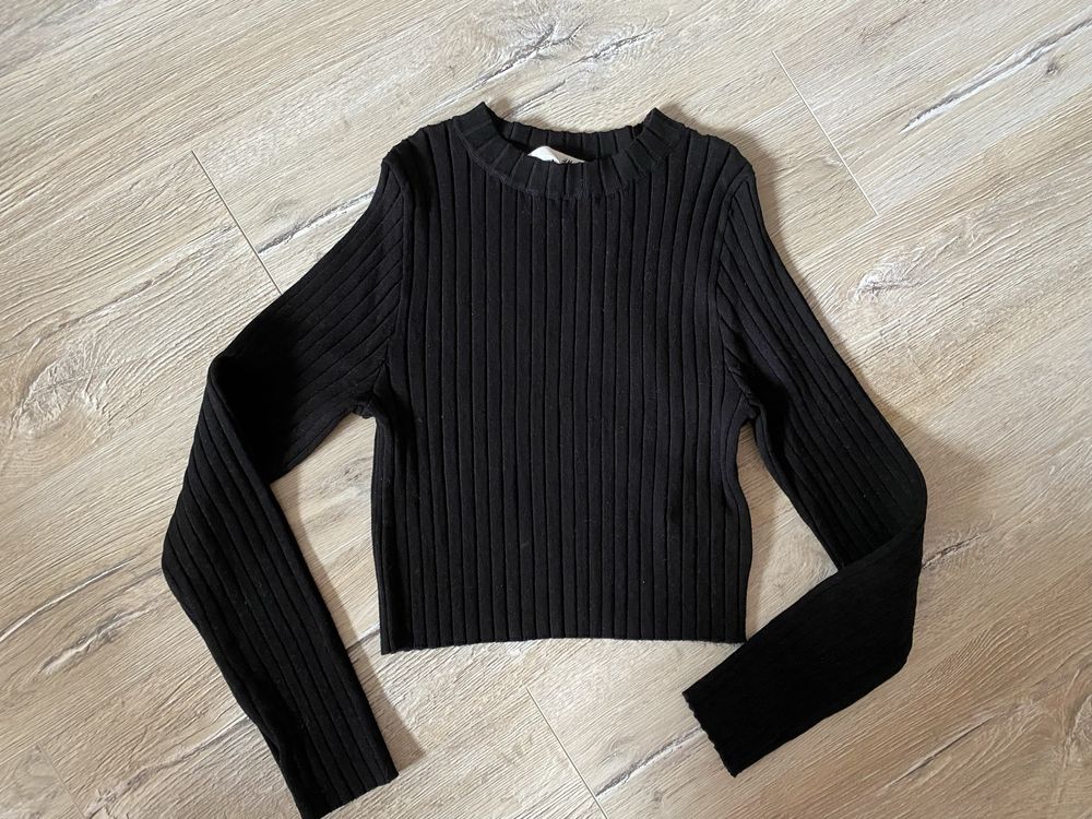 H&M czarny dzianinowy komplet NOWY spódnica i bluzka 146-152