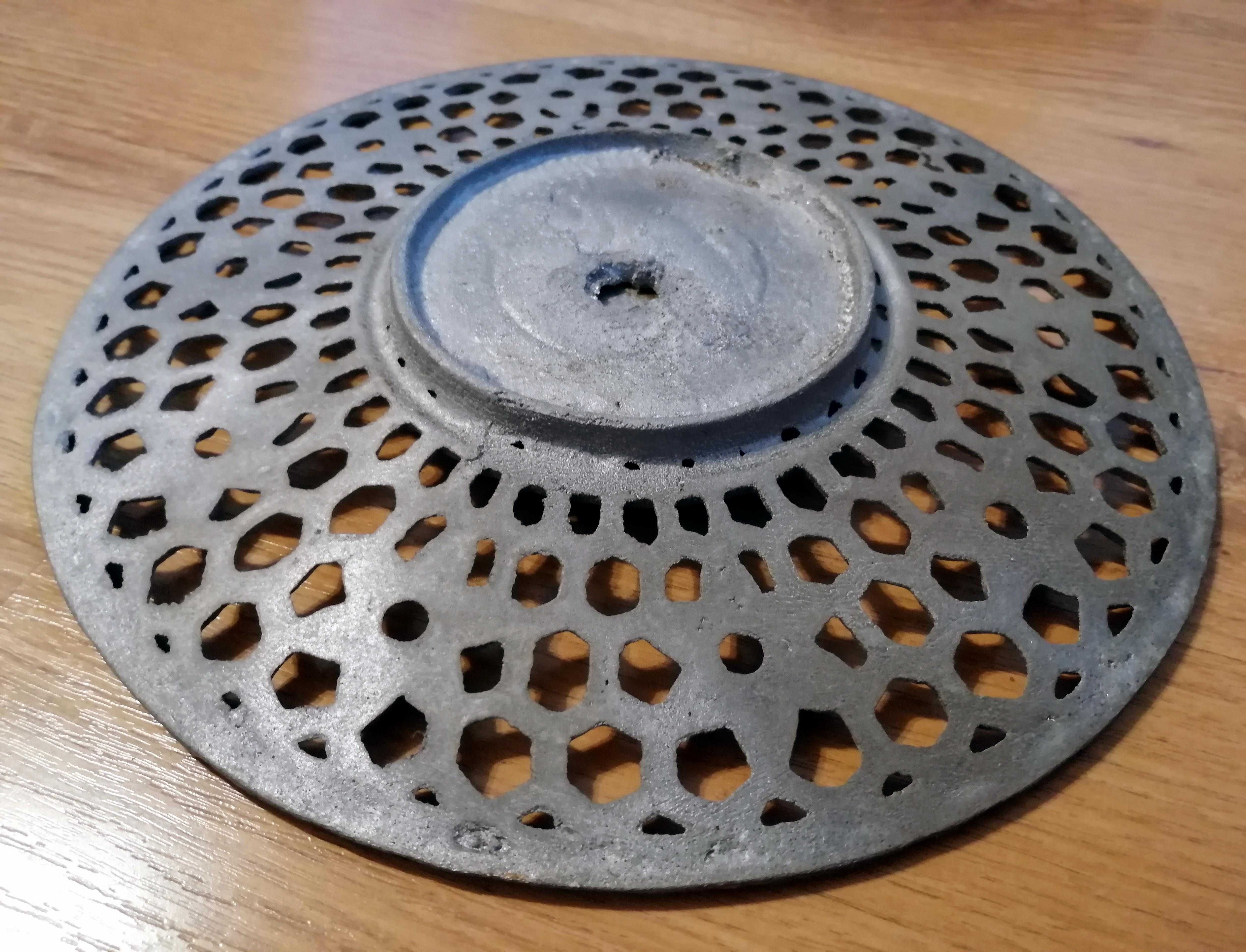 Patera talerz ażurowy 26,5 cm CELMA Cieszyn PRL aluminium Góralka