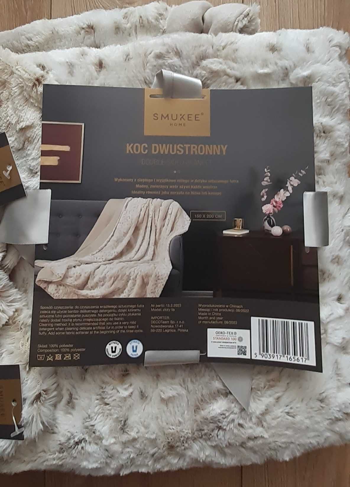 Koc dwustronny komplet z 2 poszewkami na poduszki