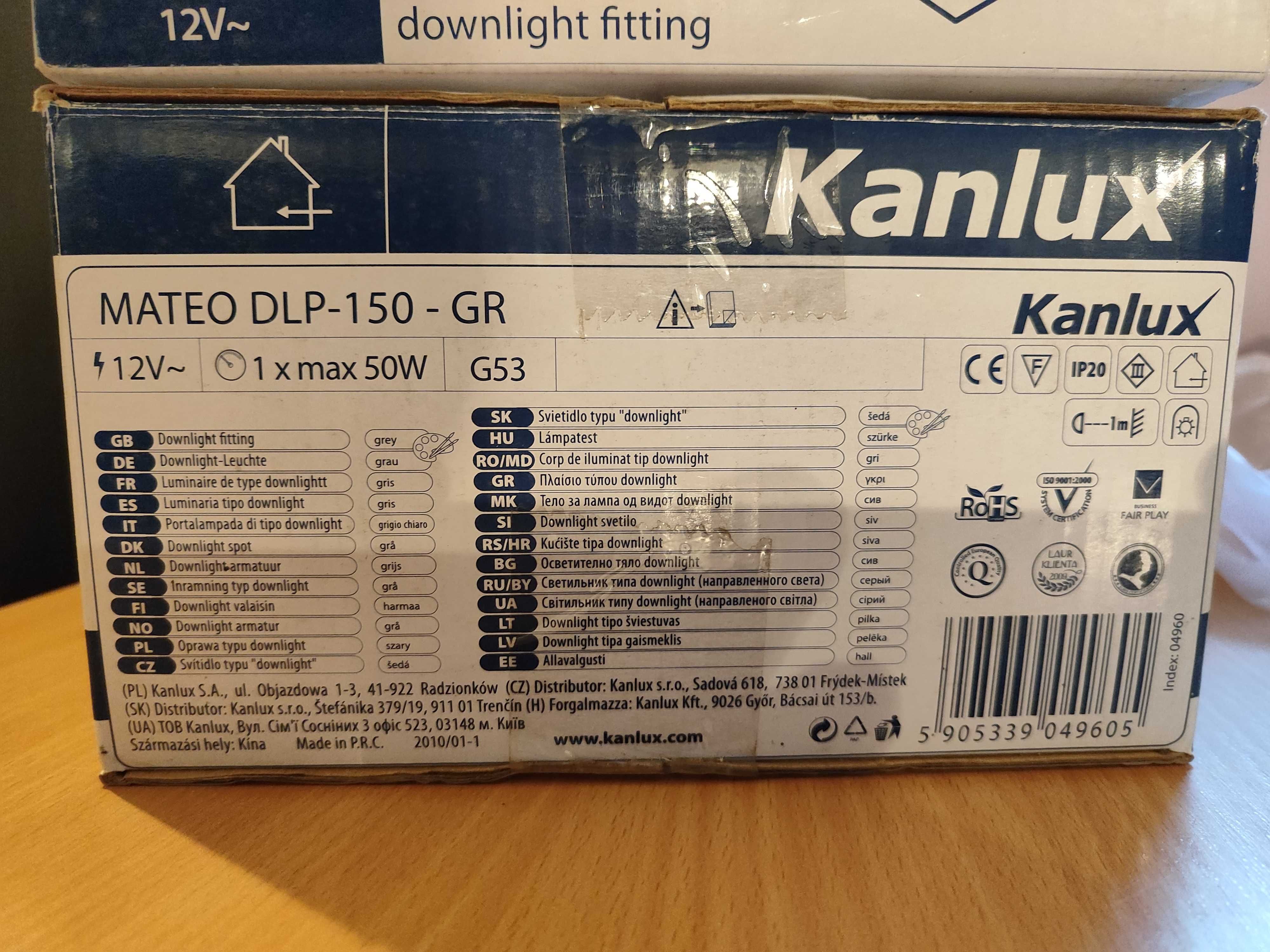 Lampy Kanlux wpuszczane 12V kwadratowe 5 szt