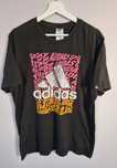 Czarny bawełniany t-shirt adidas z dużym logo, eur L