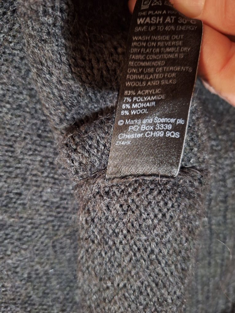 Sweter Marks & Spencer rozm. 16 z dodatkiem wełny i moheru