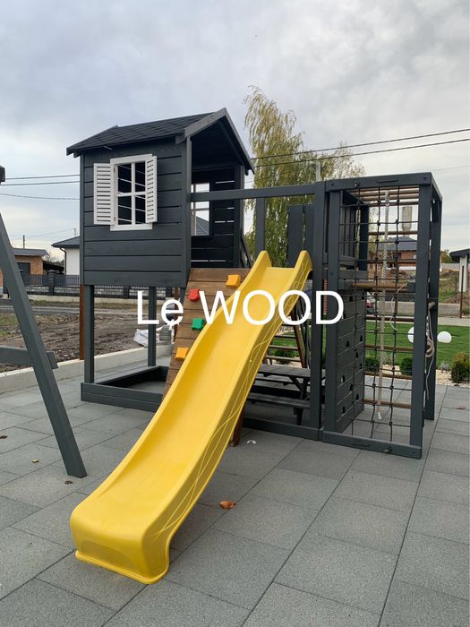 Майданчик дитячий. Комплекс. Будиночок. Гірка. Гойдалка. Столик.