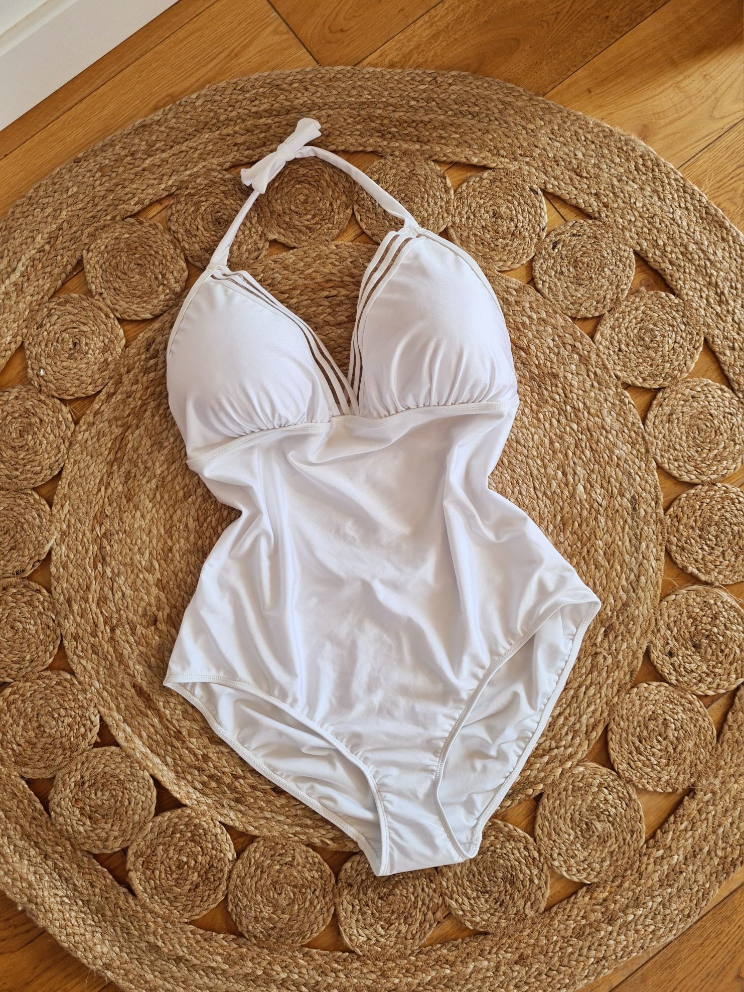 Body Flirt Tchibo 4Xl 48 biały strój kostium kąpielowy jednoczęściowy