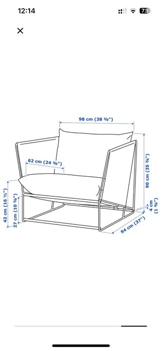 Fotel Ikea Havsten bez poduch