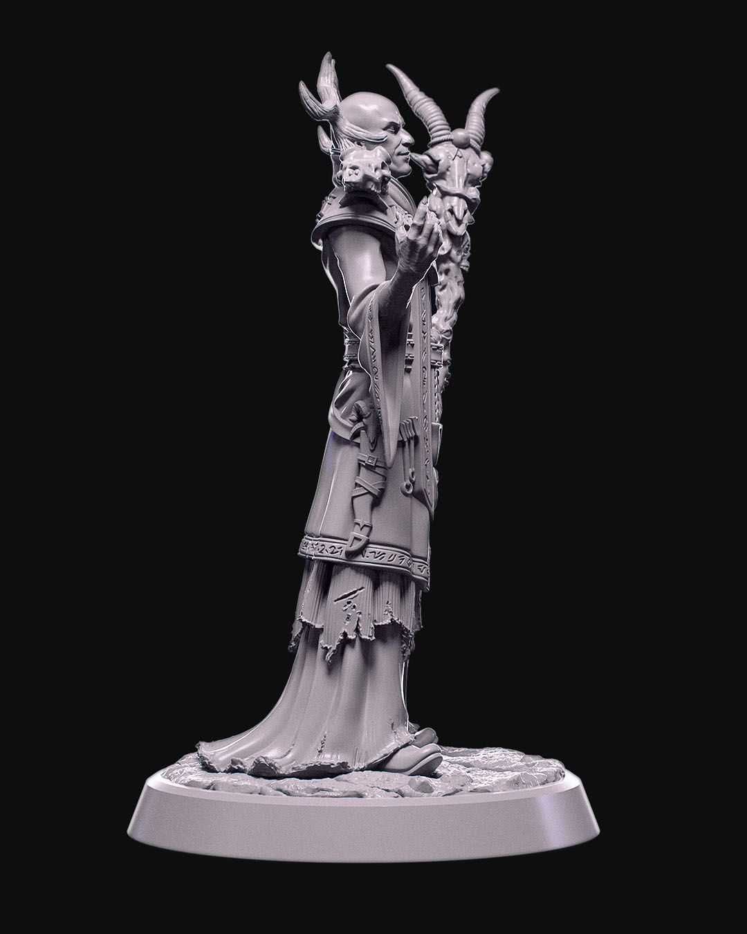 Kalal Arcykapłan Figurka 32mm 14K zgodna z DnD RPG Pathfinder Warhamm.