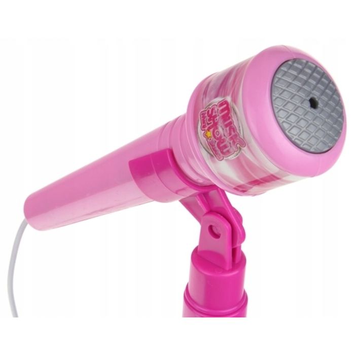 Gitara Elektryczna Z Mikrofonem Dla Dzieci Zestaw Karaoke Różowa