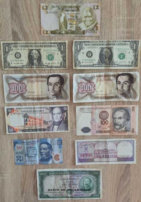 Zestaw 10 banknotów (Afryka + Ameryka)