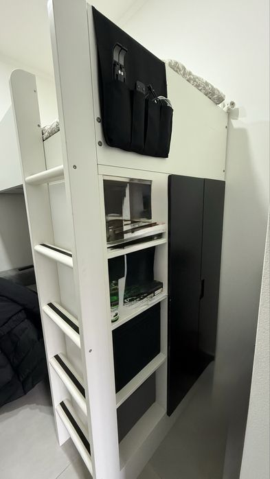SMÅSTAD Cama Alta c/secretária e escada IKEA