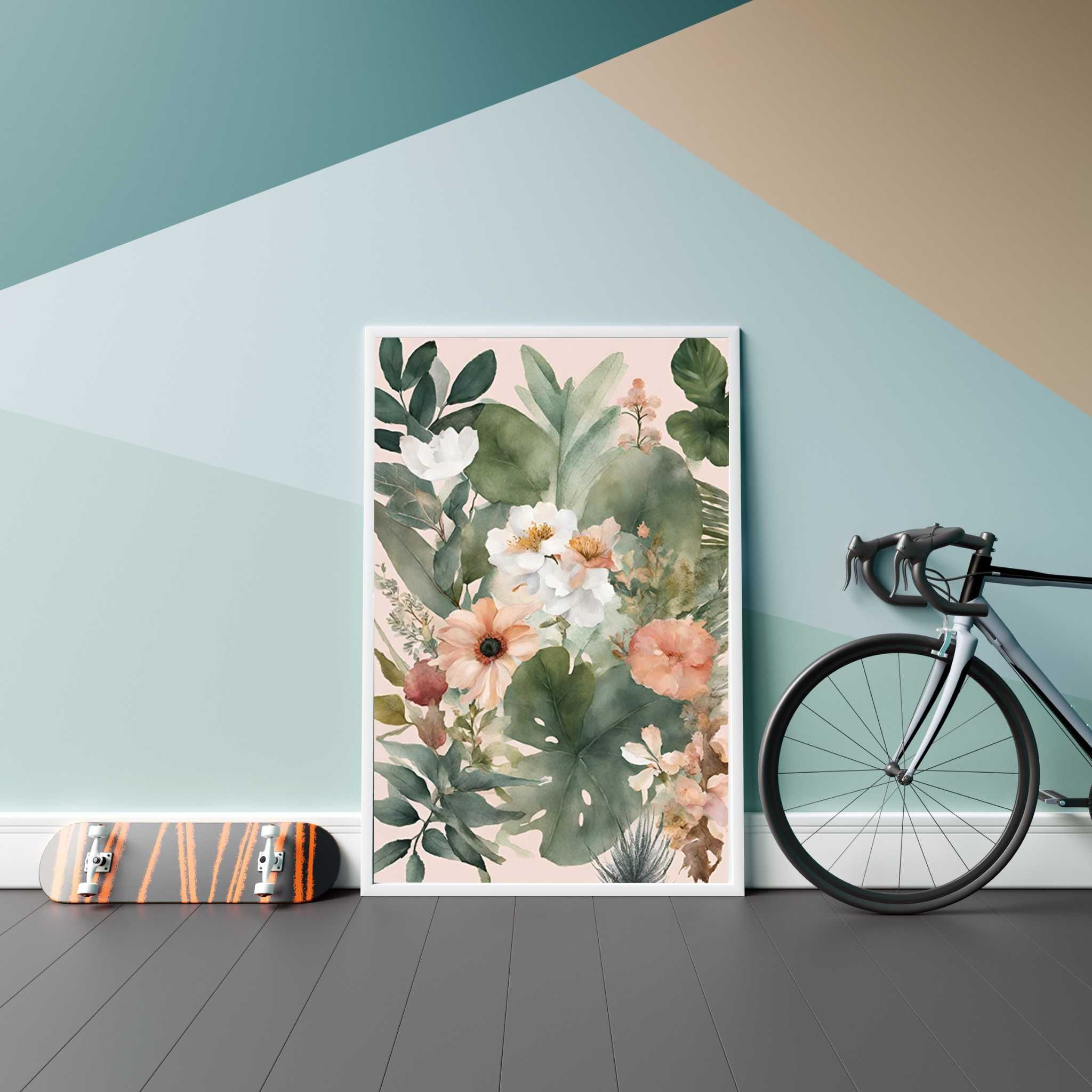 Plakat bukiet botaniczny w RAMIE do salonu/ sypialni - 30x40cm