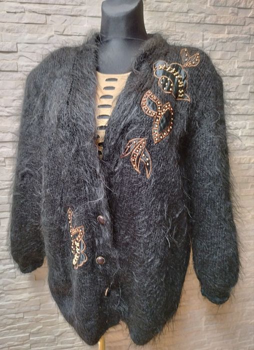 ?Sweter, kardigan,narzuta, wdzianko Moher hand made XL/XXL 40/42/44